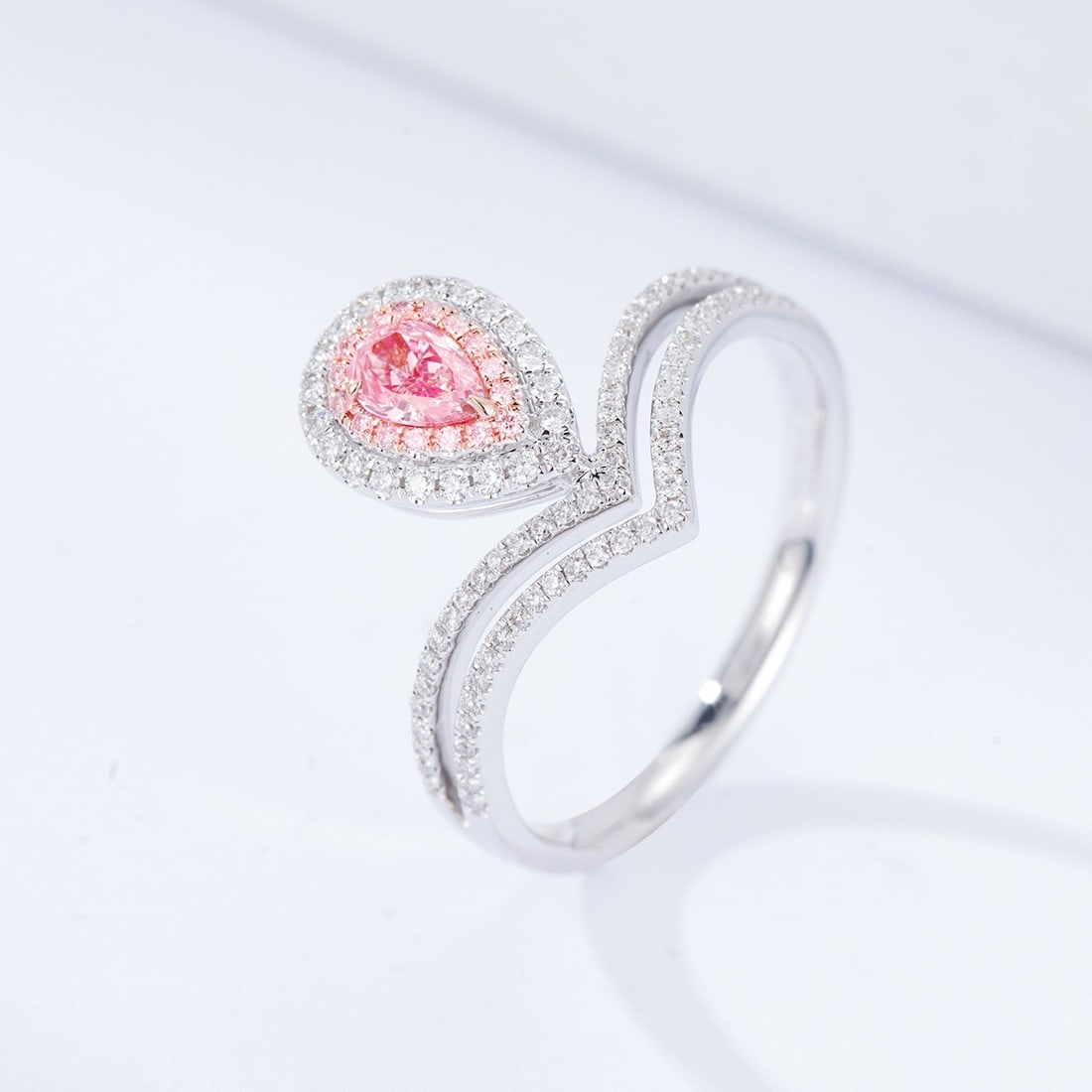 14k Gold 0.47 Ctw Natural Pink Diamond & Diamond Ring - 3