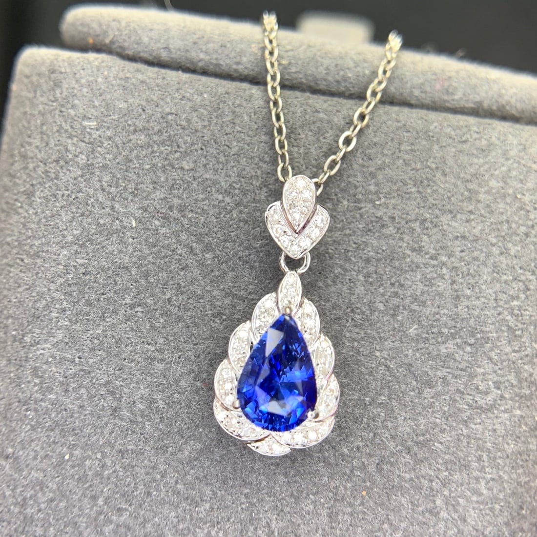 14k Gold 1.14 Ct Natural Sapphire & Diamond Pendant( Without Chain ) - 5