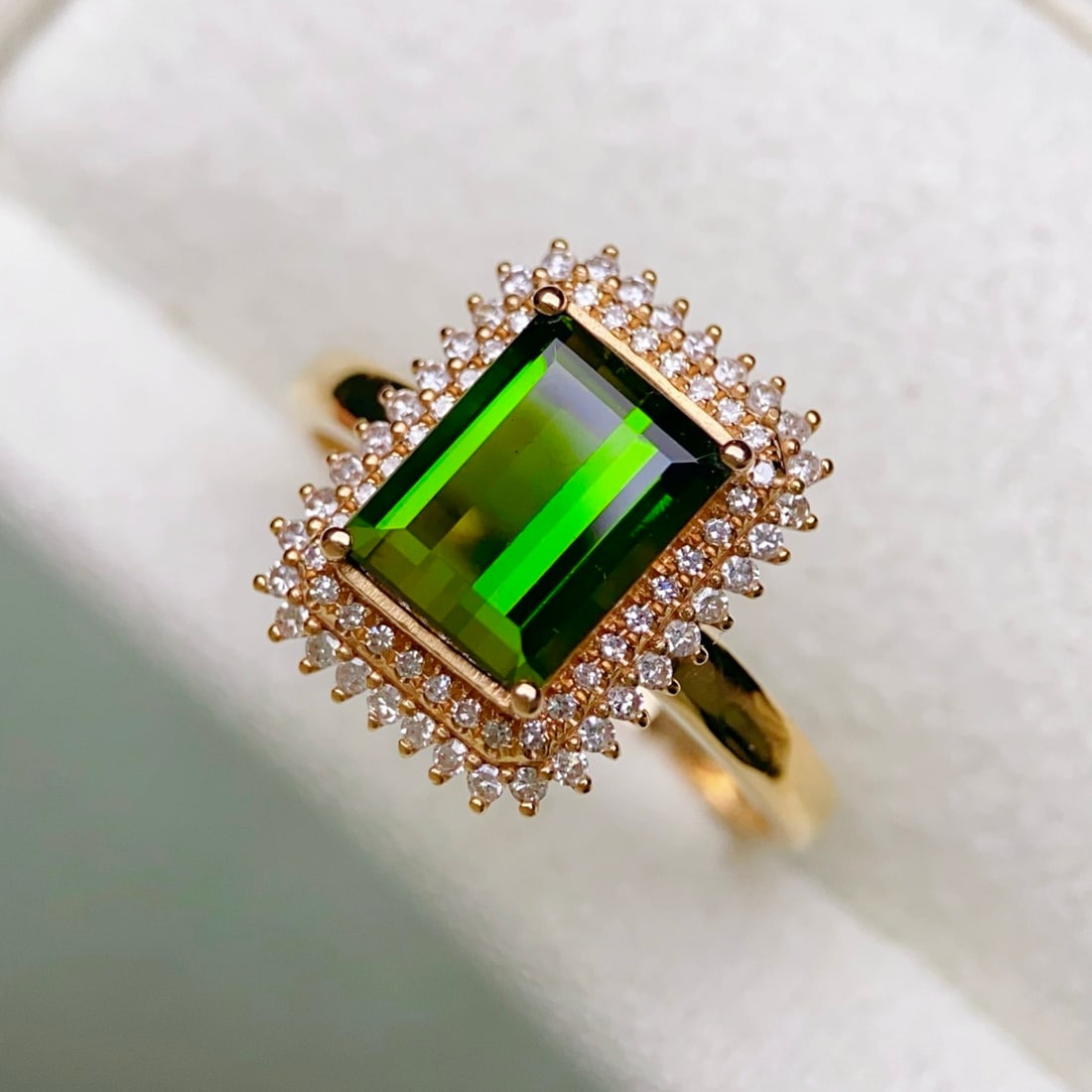 14k Gold 2.23 Ctw Natural Tourmaline & Diamond Ring - 2