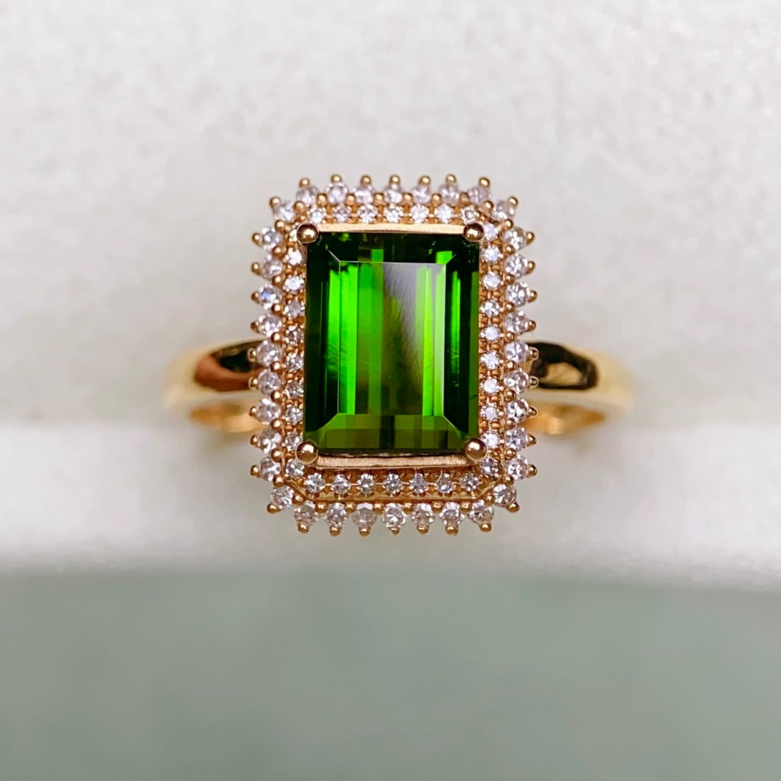 14k Gold 2.23 Ctw Natural Tourmaline & Diamond Ring - 3