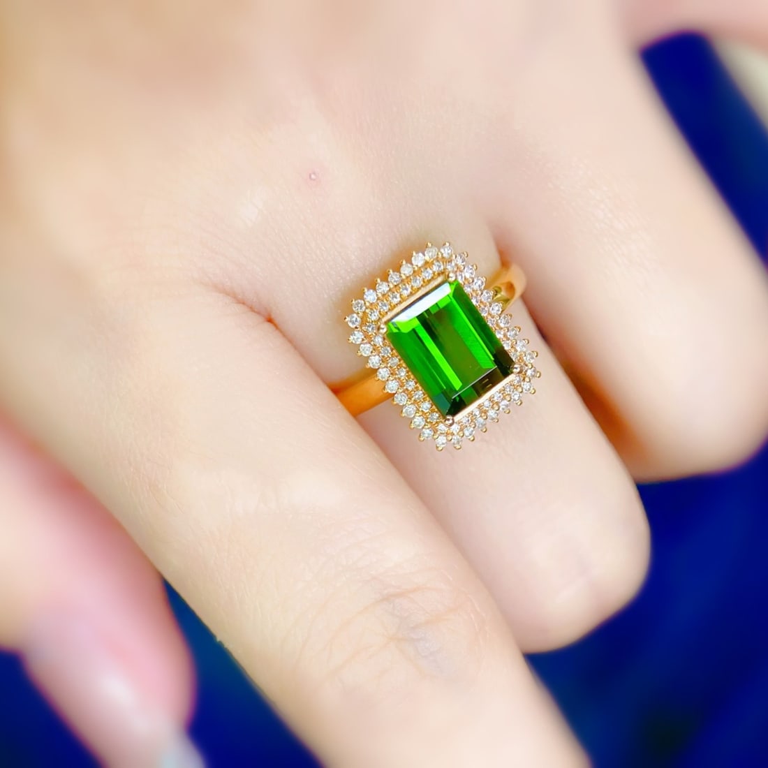 14k Gold 2.23 Ctw Natural Tourmaline & Diamond Ring - 4