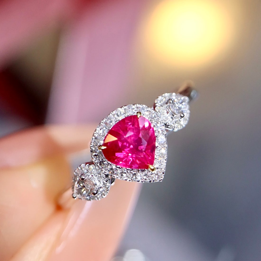 14k Gold 0.91 Ctw Natural Ruby & Diamond Ring - 3