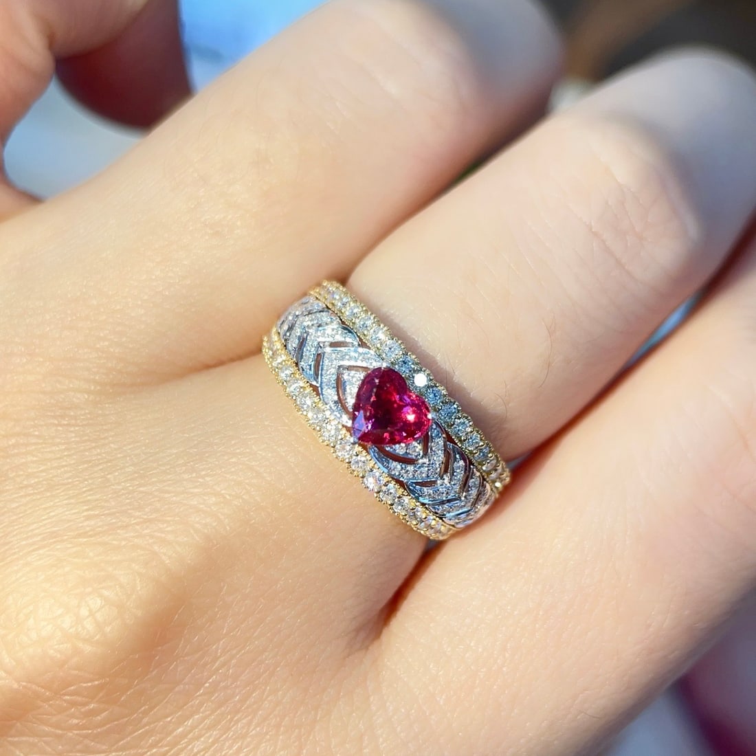 14k Gold 1.09 Ctw Natural Ruby & Diamond Ring - 6