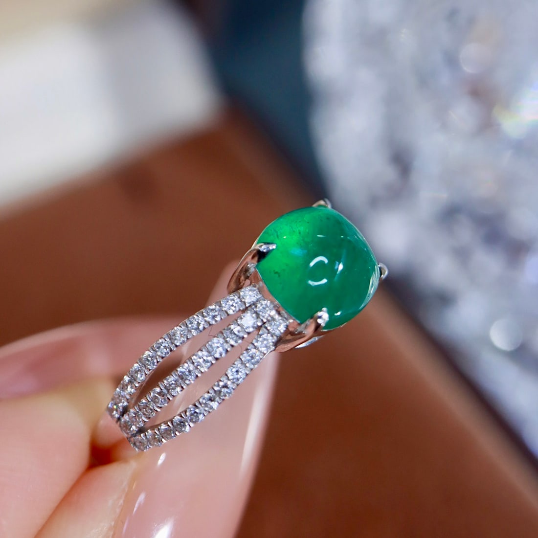14k Gold 1.98 Ctw Natural Emerald & Diamond Ring - 3