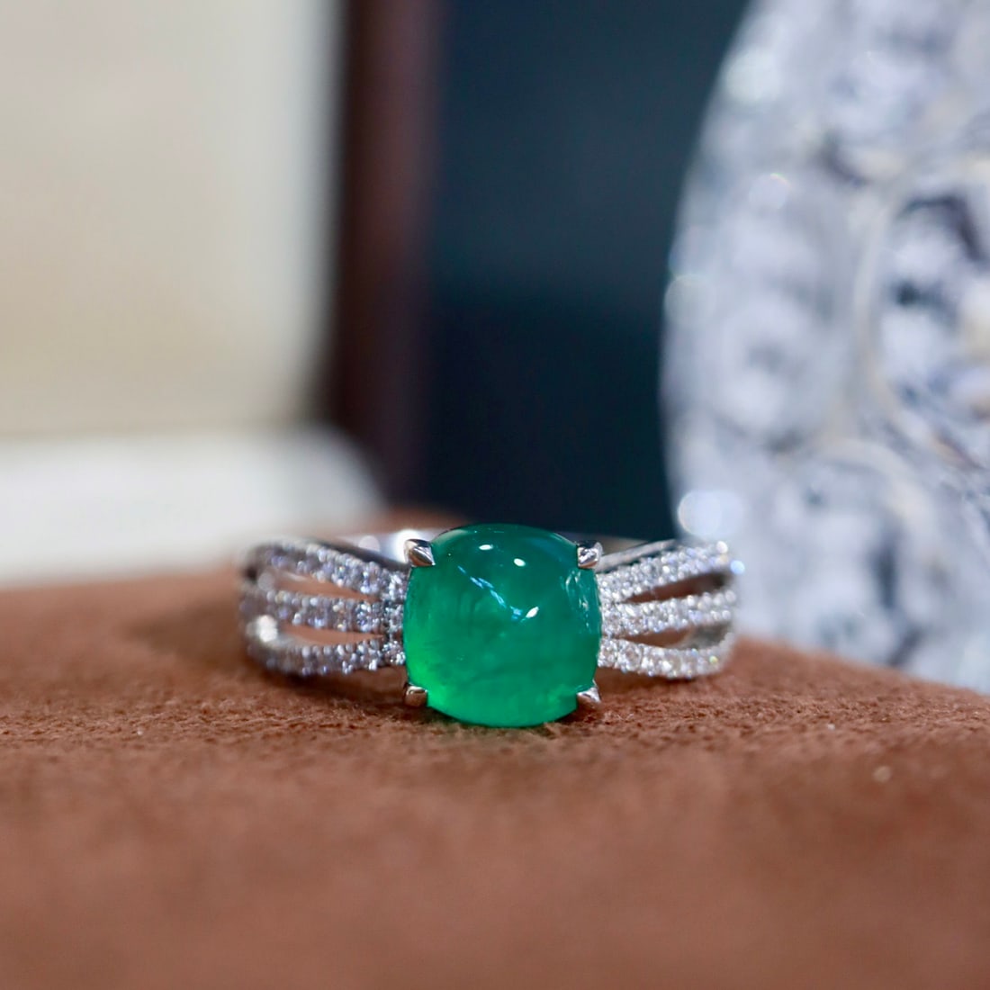 14k Gold 1.98 Ctw Natural Emerald & Diamond Ring - 7