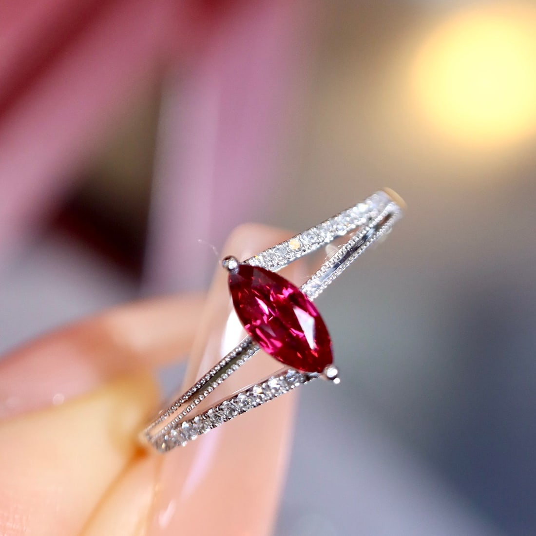 14k Gold 0.47 Ctw Natural Ruby & Diamond Ring - 3