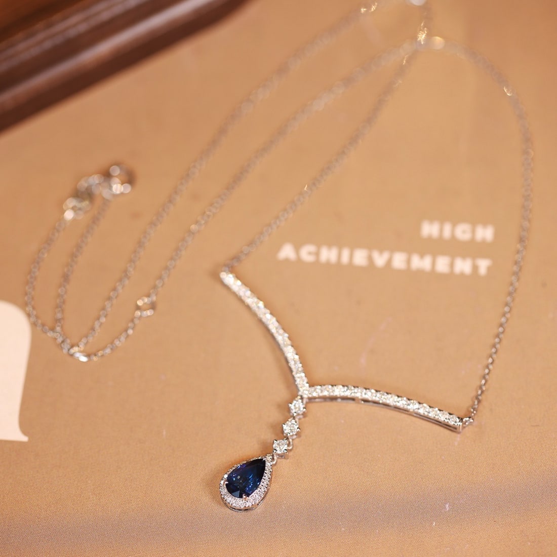 14k Gold 1.88 Ctw Natural Sapphire & Diamond Necklace - 3