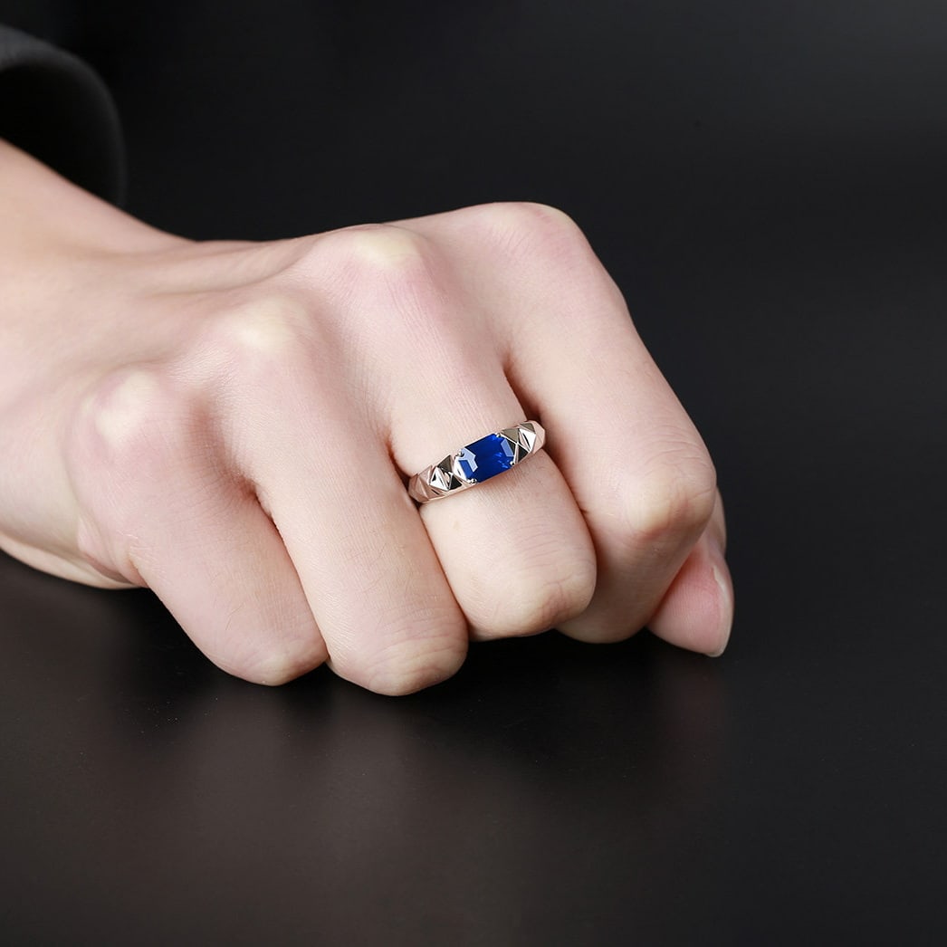 14k Gold 2 Ct Natural Sapphire Ring - 7