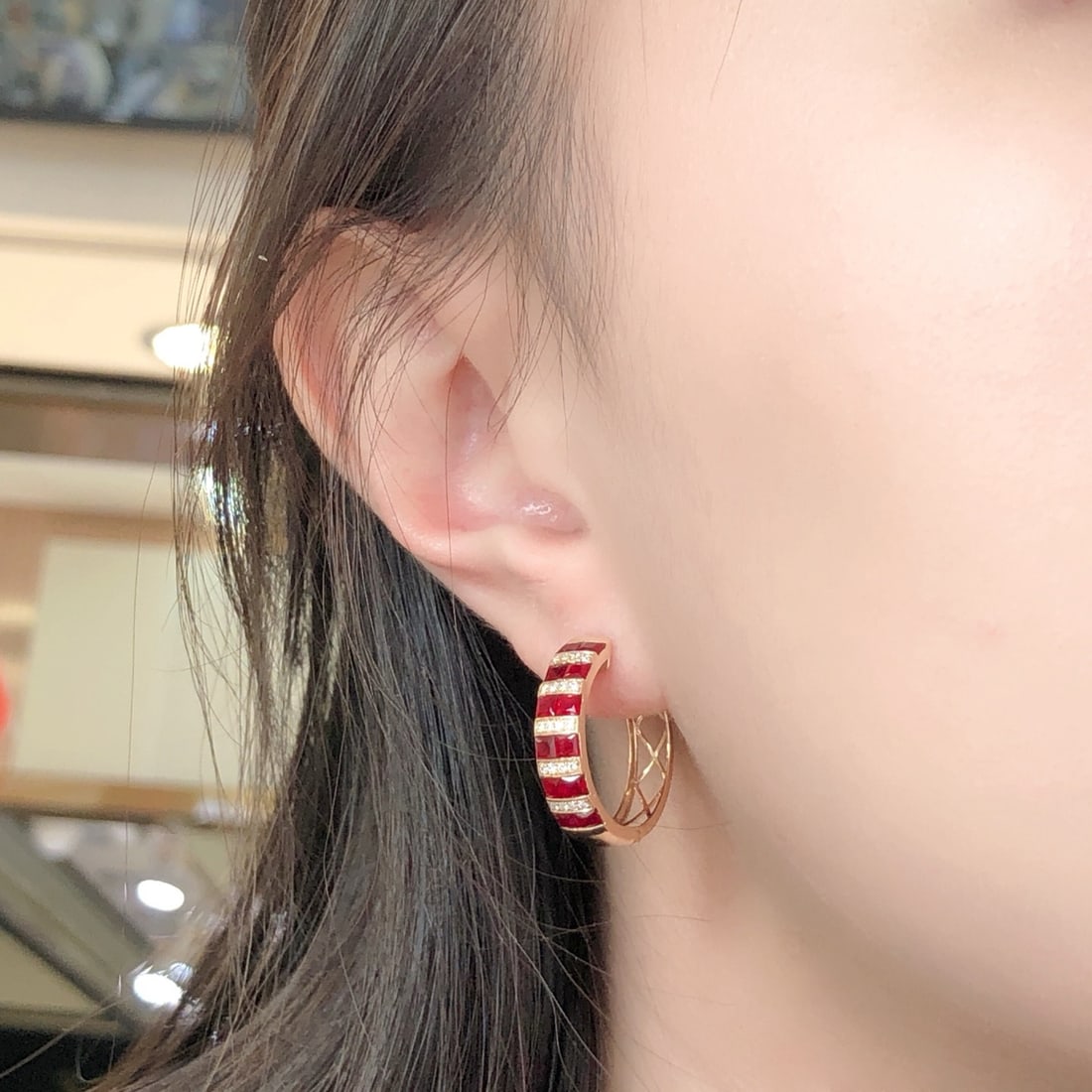 14k Gold 2.47 Ctw Natural Ruby & Diamond Earrings - 7