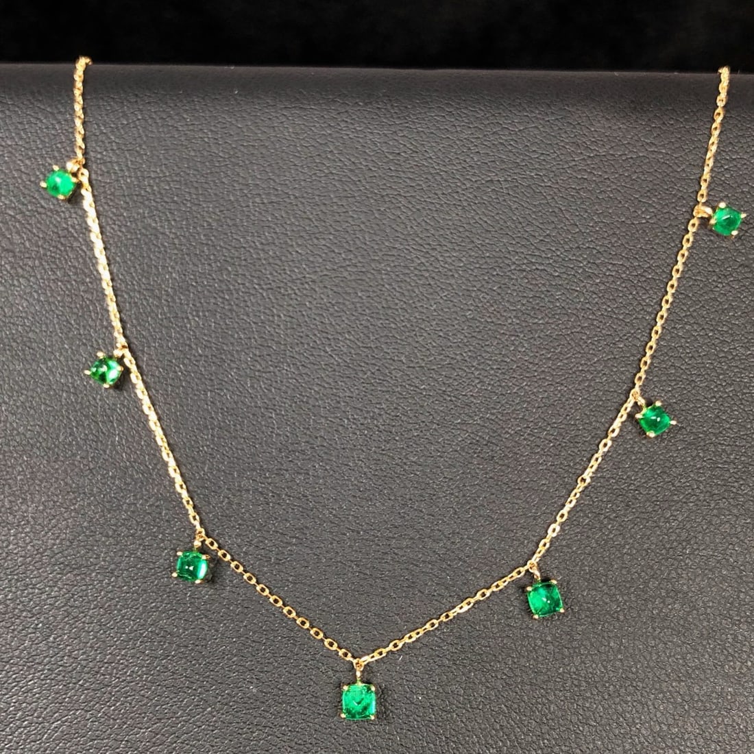 14k Gold 1.05 Ct Natural Emerald Necklace - 2