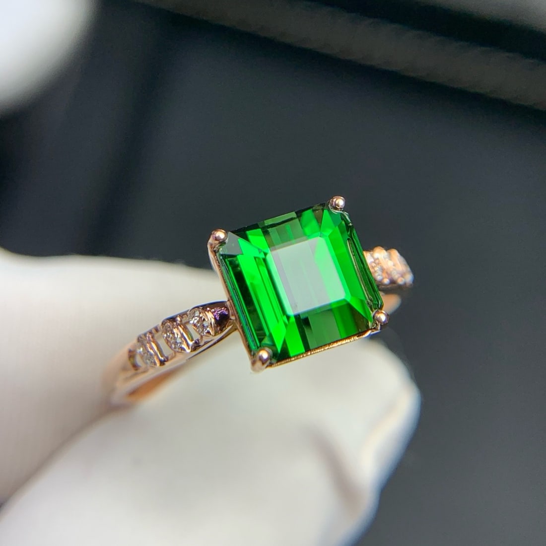 14k Gold 2.3 Ct Natural Tourmaline & Diamond Ring - 2