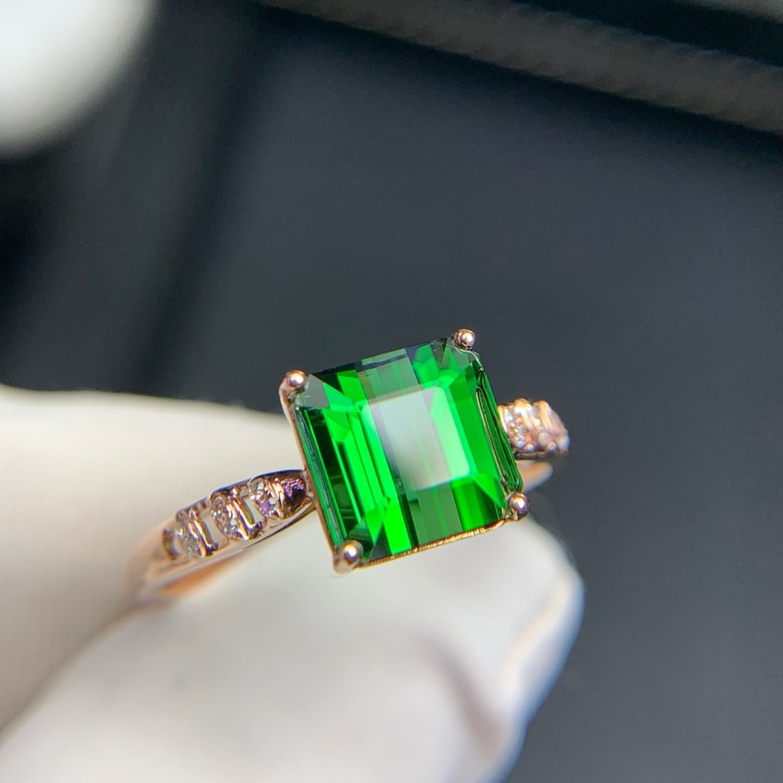 14k Gold 2.3 Ct Natural Tourmaline & Diamond Ring - 5