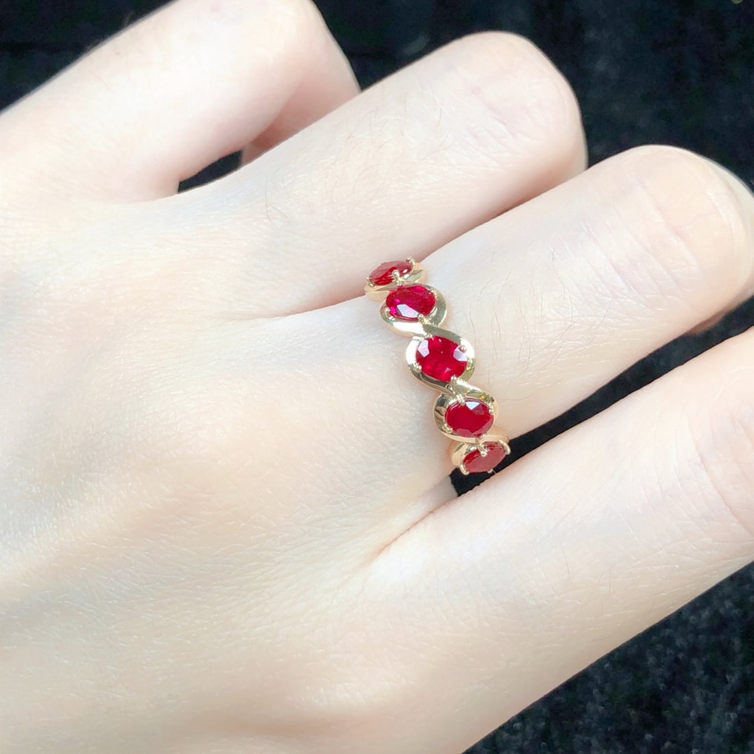 14k Gold 1.46 Ct Natural Ruby Ring - 5