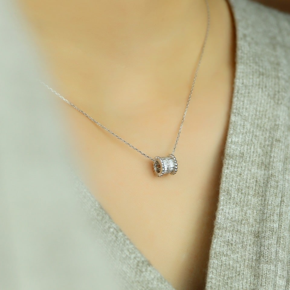 14k Gold 0.55 Ct Natural H Diamond Pendant( Without Chain ) - 3