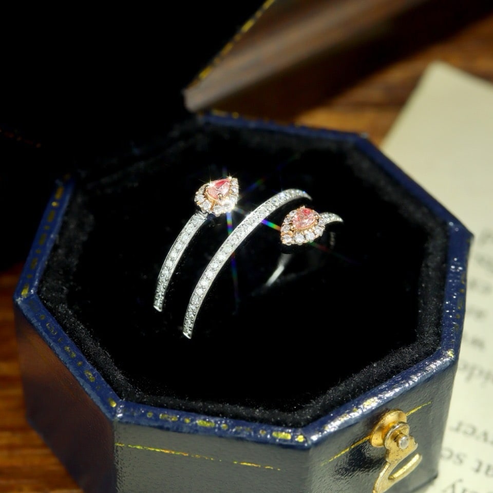 14k Gold 0.43 Ctw Natural Pink Diamond & Diamond Ring - 3