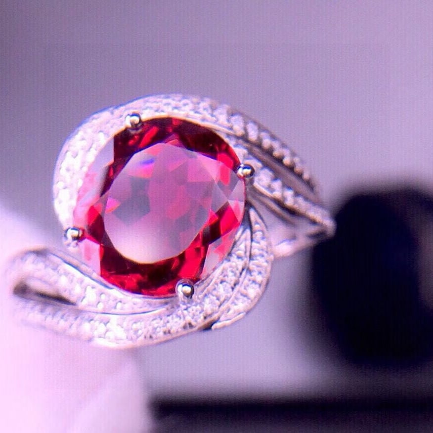 14k Gold 2.9 Ct Natural Tourmaline & Diamond Ring - 5