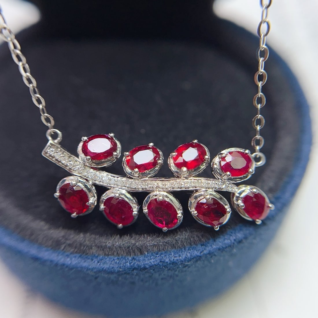 14k Gold 2.00 Ct Natural Ruby & Diamond Necklace - 2