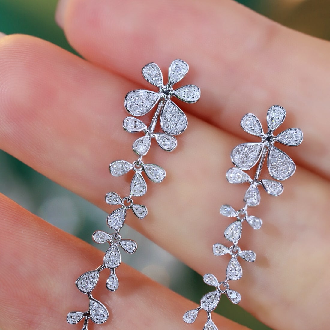 14k Gold 0.40 Ct Natural H Diamond Earrings - 4