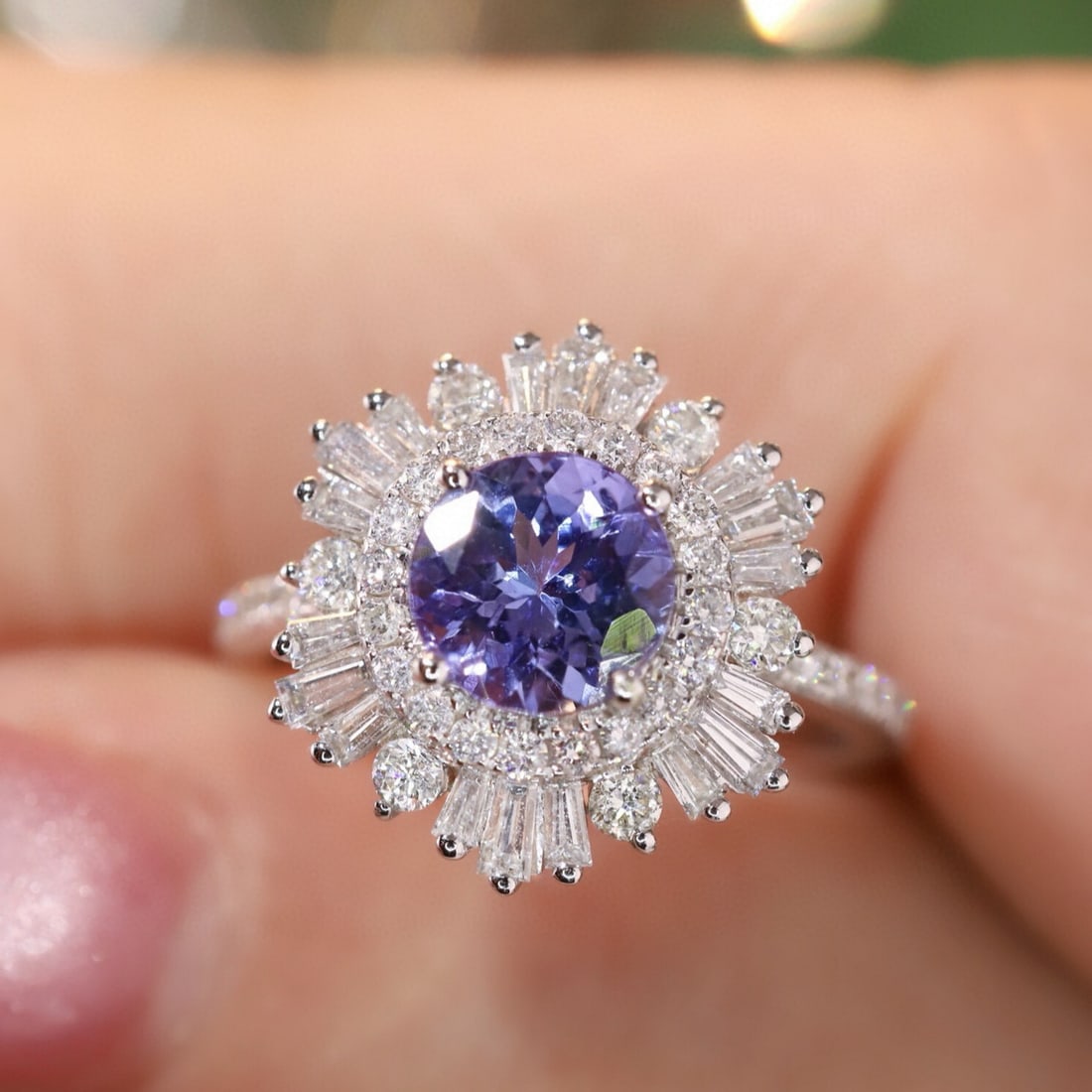 14k Gold 2.35 Ctw Natural Tanzanite & Diamond Ring (1 of 9)