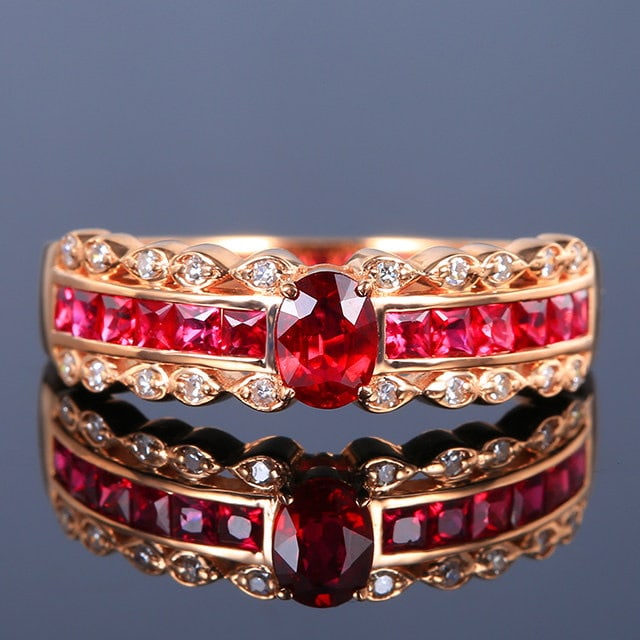14k Gold 0.94 Ctw Natural Ruby & Ruby Ring (1 of 6)