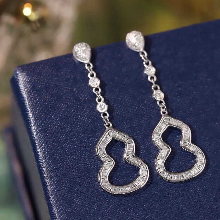 14k Gold 0.70 Ct Natural H Diamond Earrings - 3