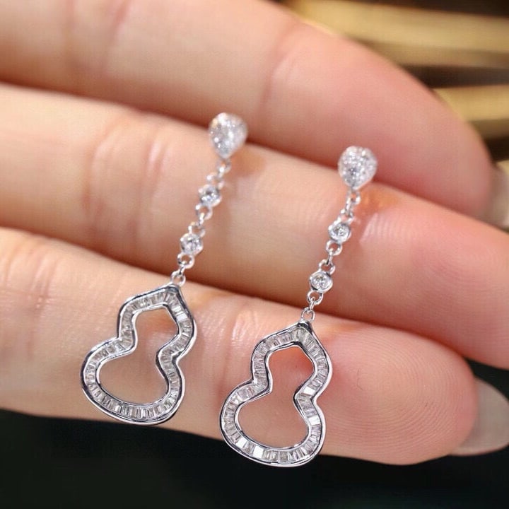 14k Gold 0.70 Ct Natural H Diamond Earrings - 5