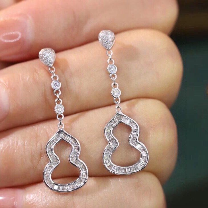 14k Gold 0.70 Ct Natural H Diamond Earrings - 6