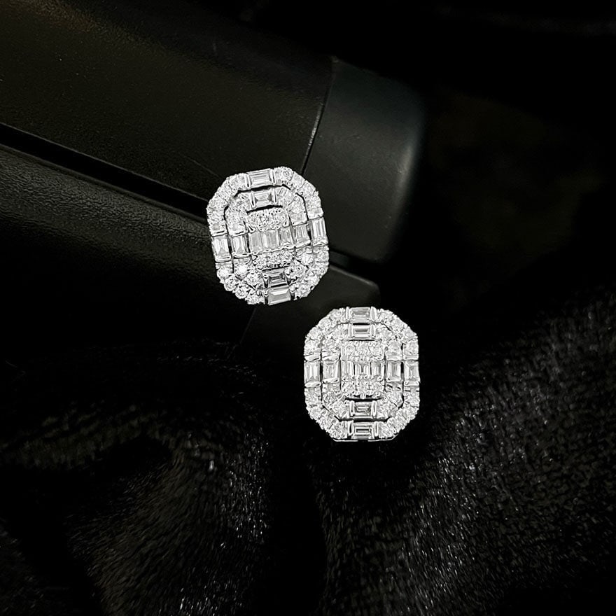 14k Gold 0.76 Ct Natural H Diamond Earrings - 2