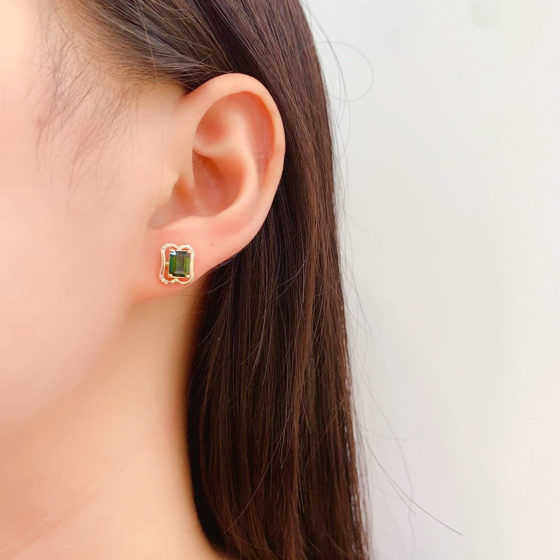 14k Gold 2.55 Ct Natural Tourmaline & Diamond Earrings - 6