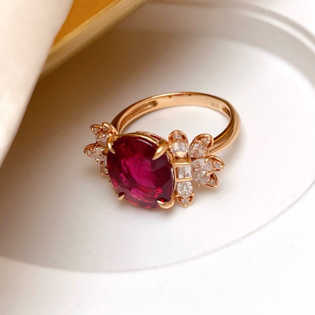 14k Gold 4.70 Ct Natural Tourmaline & Diamond Ring - 3