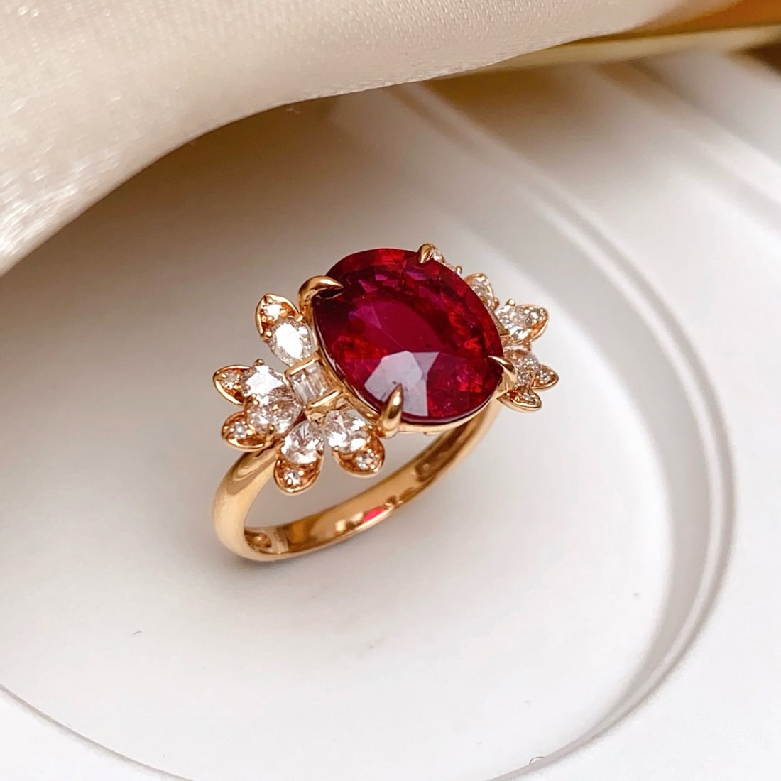 14k Gold 4.70 Ct Natural Tourmaline & Diamond Ring - 4