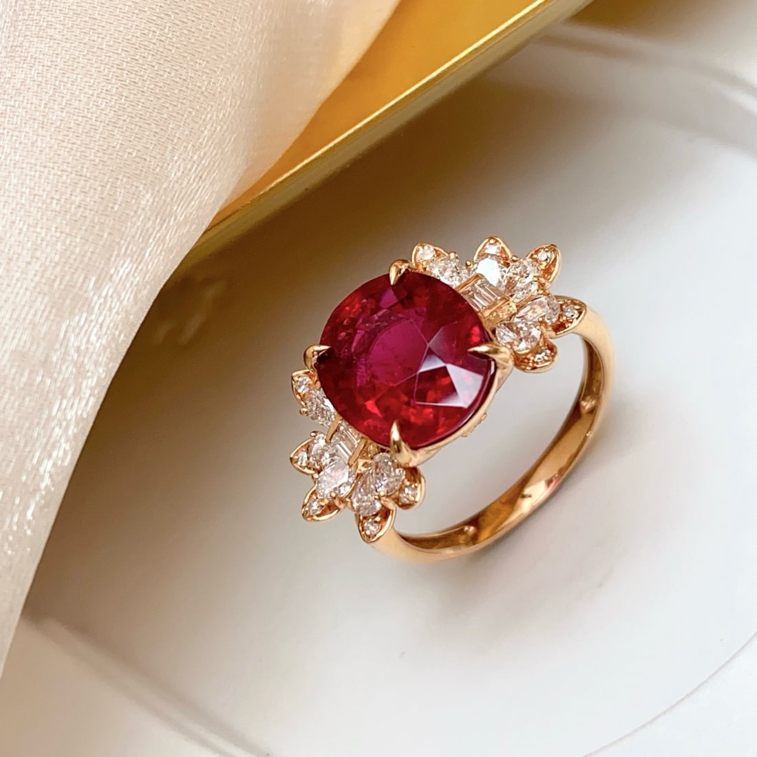 14k Gold 4.70 Ct Natural Tourmaline & Diamond Ring - 5