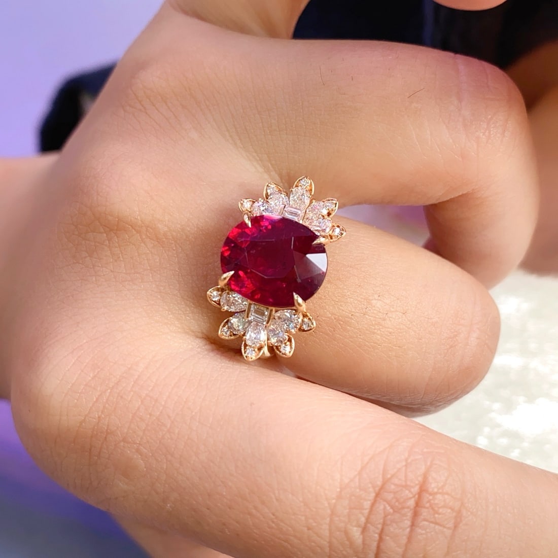 14k Gold 4.70 Ct Natural Tourmaline & Diamond Ring - 6