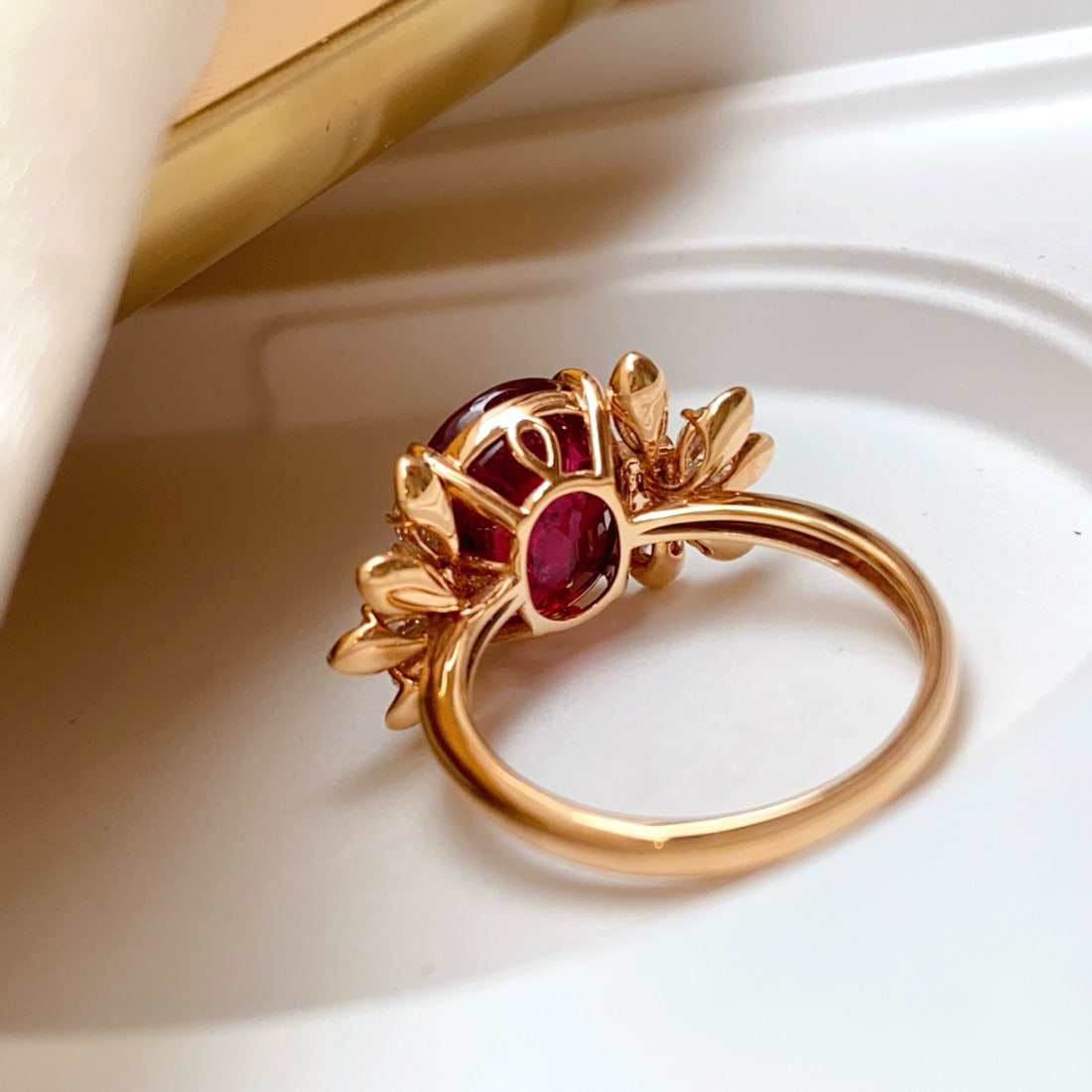 14k Gold 4.70 Ct Natural Tourmaline & Diamond Ring - 7
