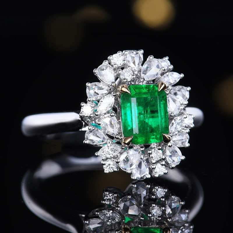 14k Gold 1.45 Ctw Vivid Green Natural Emerald & Diamond Ring/pendant( Without Chain ) - 3