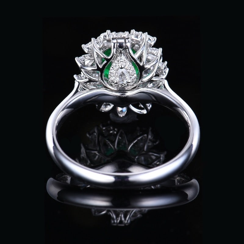 14k Gold 1.45 Ctw Vivid Green Natural Emerald & Diamond Ring/pendant( Without Chain ) - 5