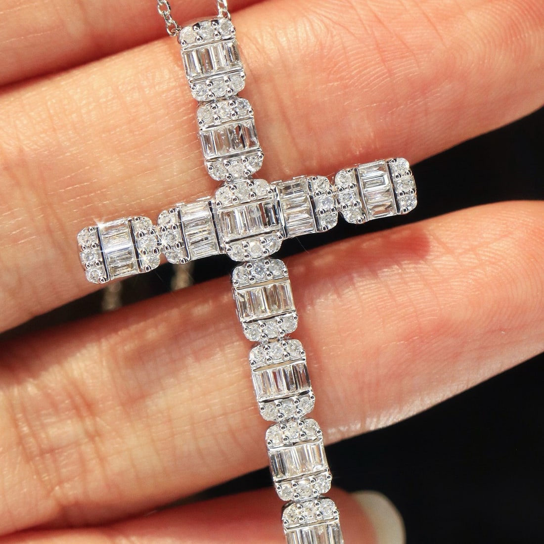 14k Gold 1 Ct Natural H Diamond Necklace - 6