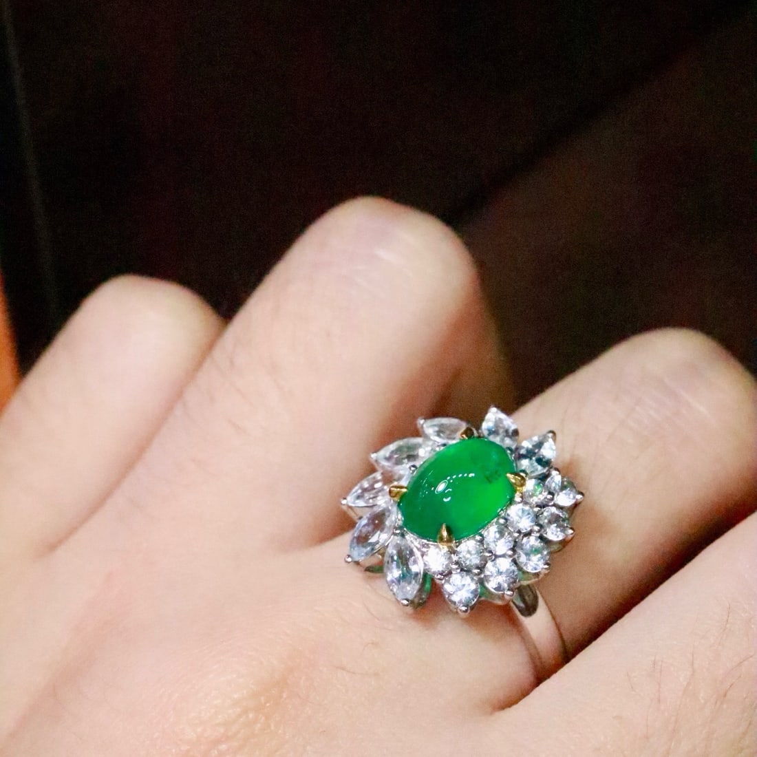 14k Gold 1.71 Ct Natural Emerald & Sapphire Ring - 6