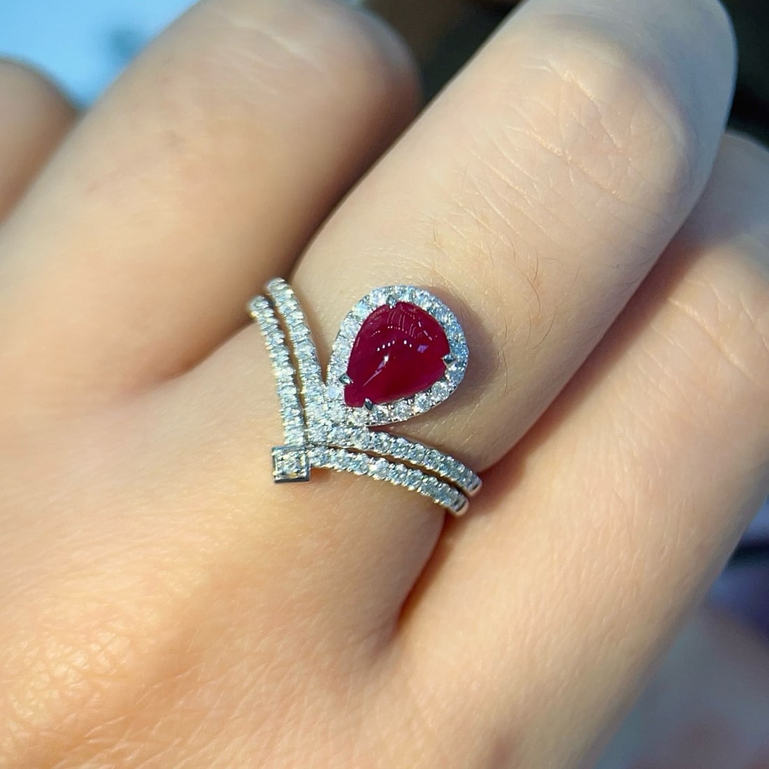 14k Gold 1.52 Ctw Natural Ruby & Diamond Ring - 5