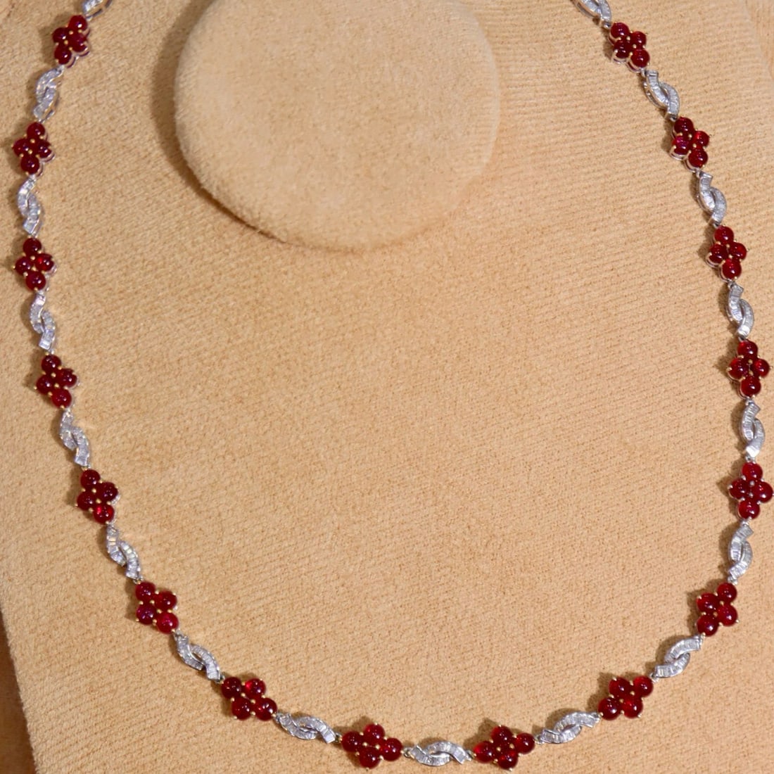 14k Gold 25.28 Ctw Vivid Red Natural Ruby & Diamond Bracelet - 2