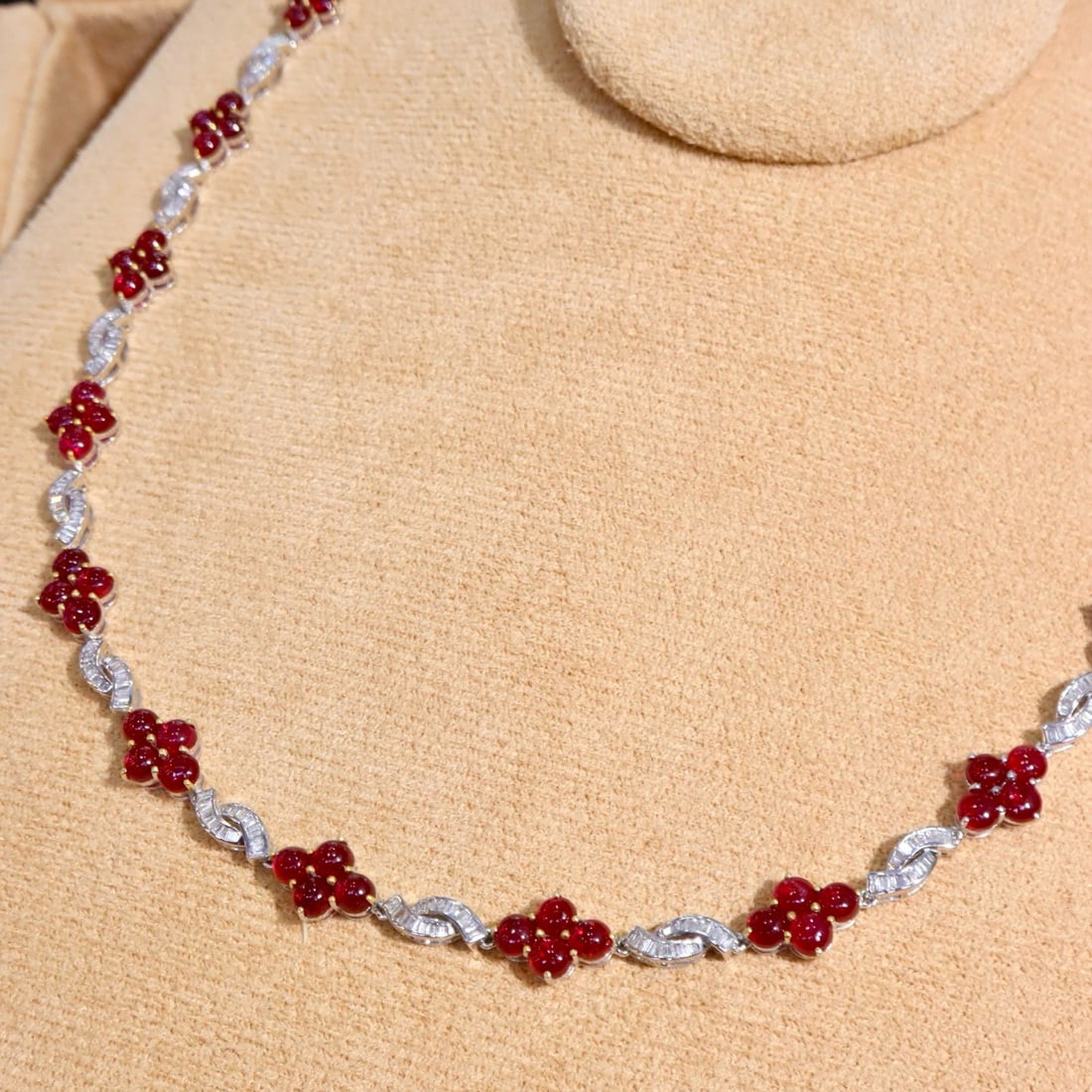 14k Gold 25.28 Ctw Vivid Red Natural Ruby & Diamond Bracelet - 3