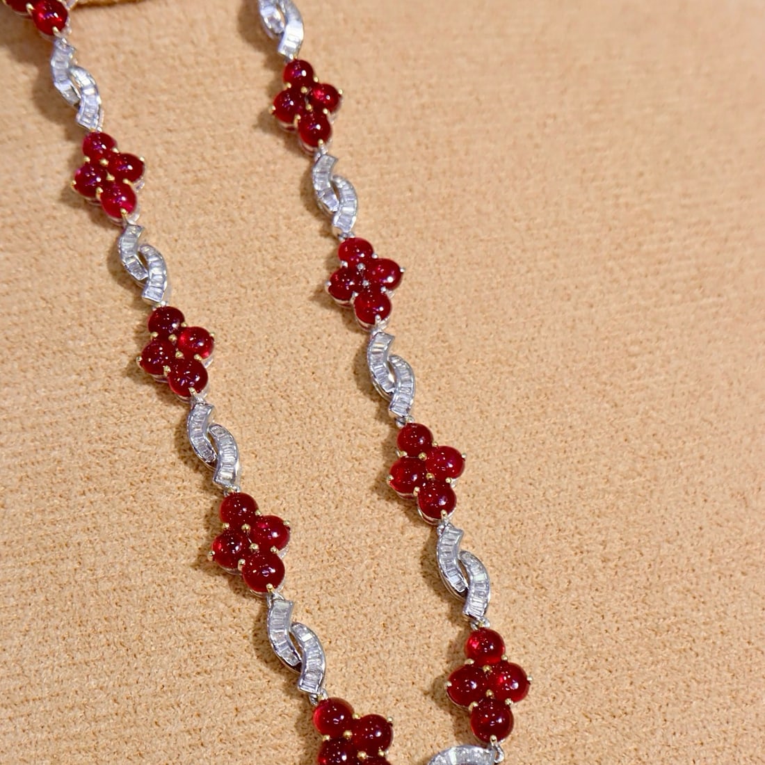 14k Gold 25.28 Ctw Vivid Red Natural Ruby & Diamond Bracelet - 8