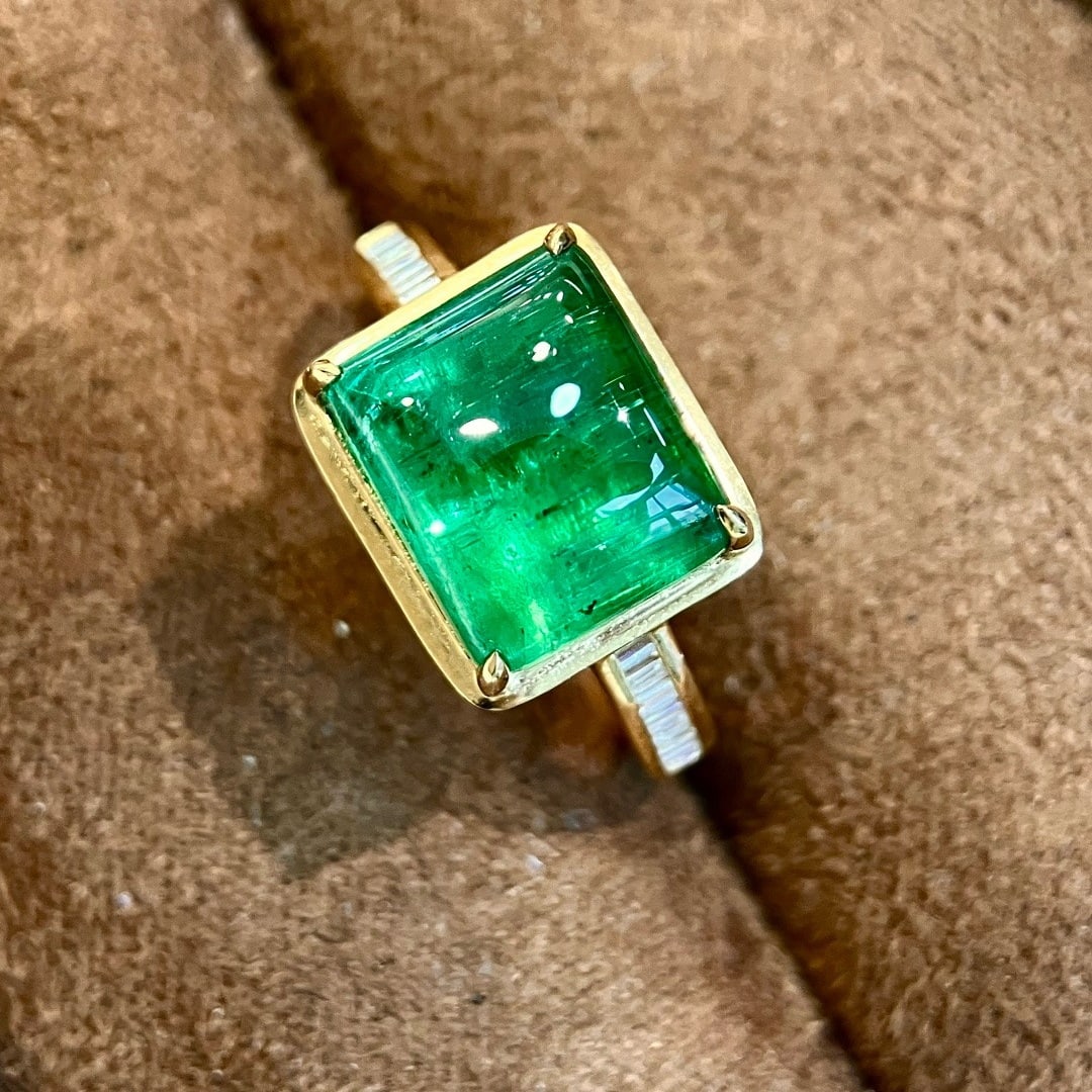 14k Gold 5.14 Ctw Natural Emerald & Diamond Ring - 2