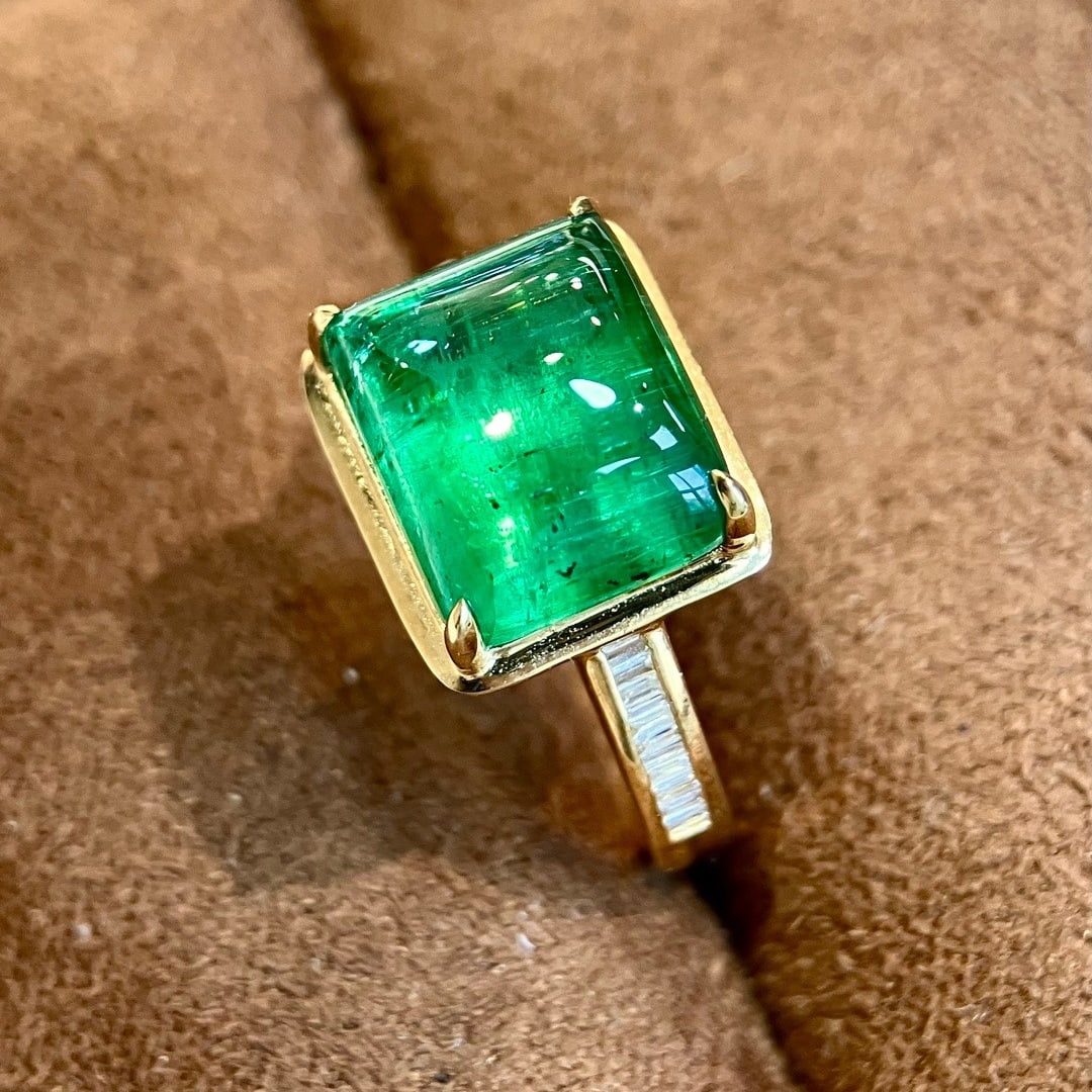 14k Gold 5.14 Ctw Natural Emerald & Diamond Ring - 3