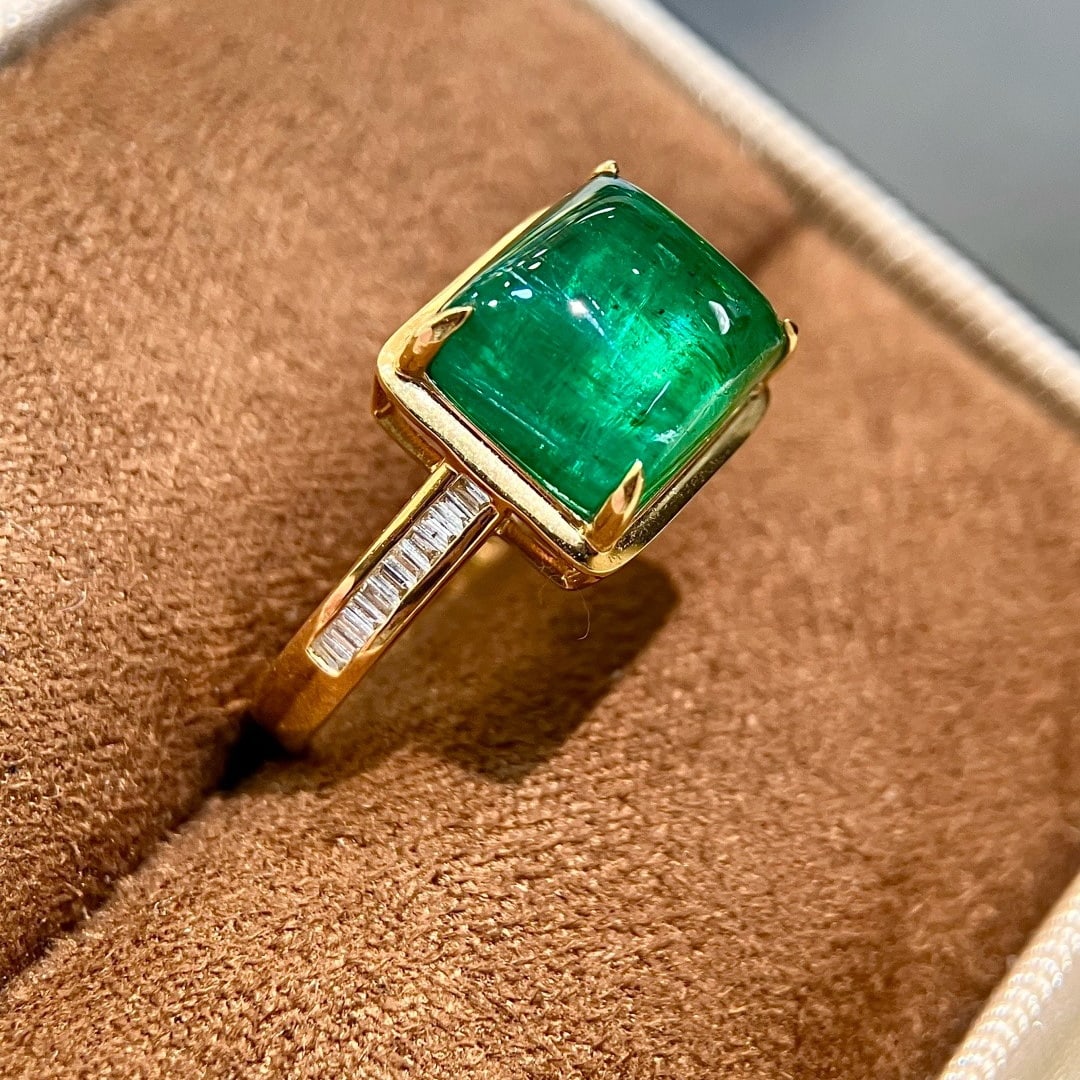 14k Gold 5.14 Ctw Natural Emerald & Diamond Ring - 4