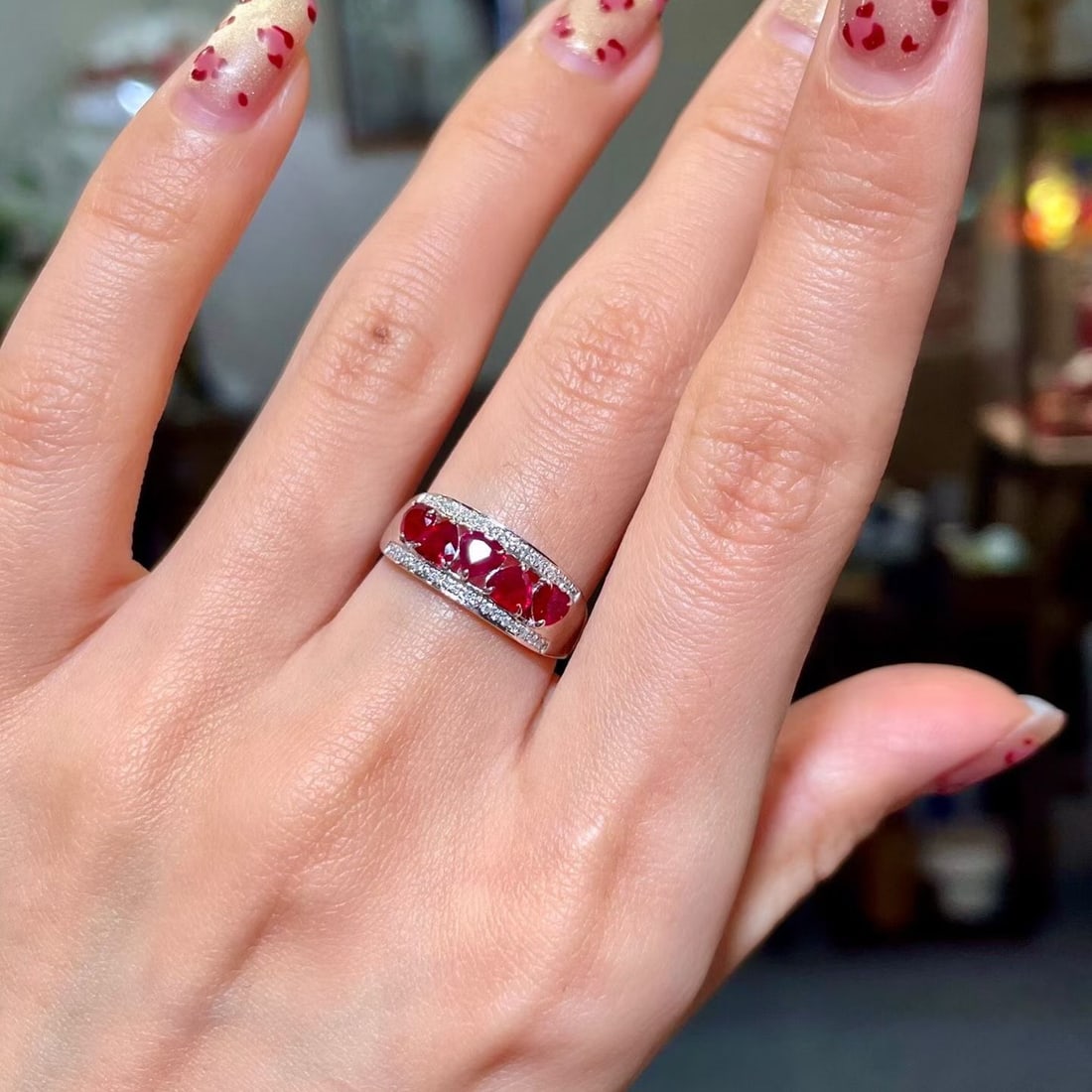 14k Gold 1.17 Ctw Natural Ruby & Diamond Ring - 2