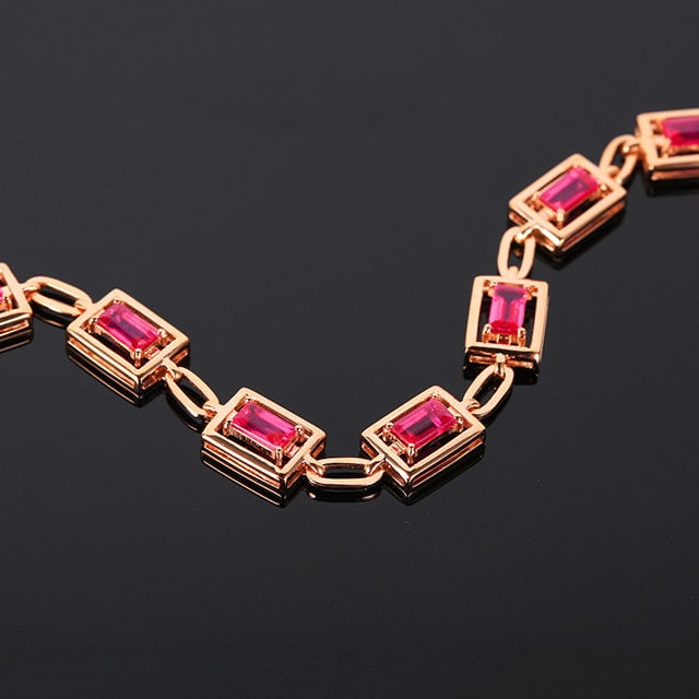 14k Gold 3.35 Ct Natural Ruby Bracelet - 3