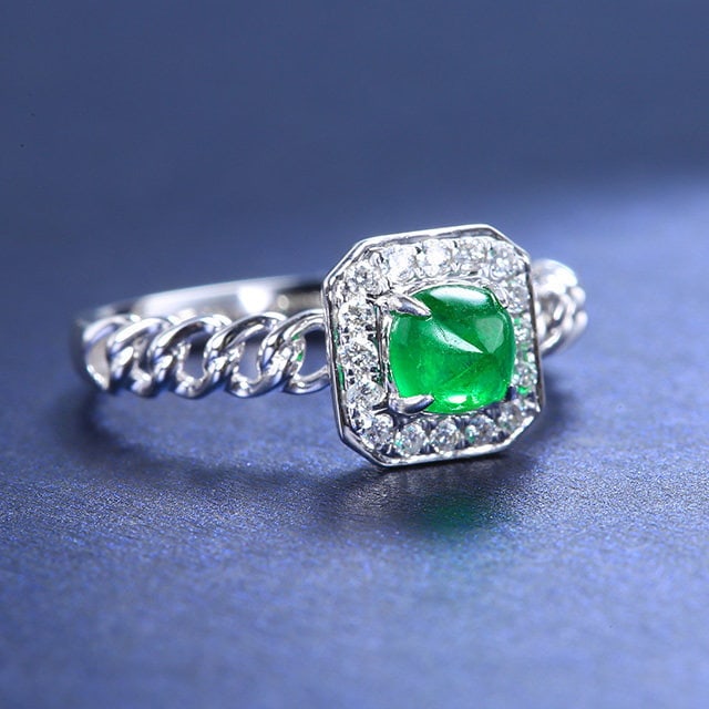 14k Gold 0.82 Ctw Natural Emerald & Diamond Ring - 2