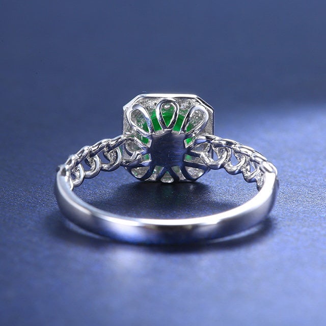 14k Gold 0.82 Ctw Natural Emerald & Diamond Ring - 4