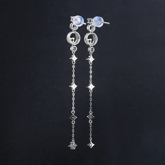 14k Gold 0.85 Ctw Natural Emerald & Diamond Earrings - 4